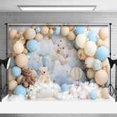 Aperturee - Aperturee Sweet Teddy Bear Balloon Arch Cake Smash Backdrop